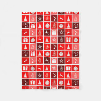 Modern Röd Jul Rutigt Mönster Minimalistisk Fleecefilt