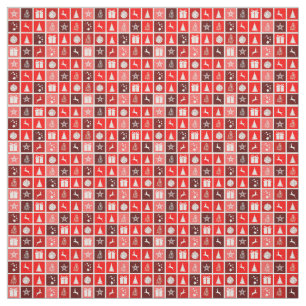 Modern Röd Jul Rutigt Mönster Minimalistisk Tyg