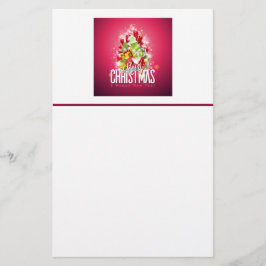 Modern röd julgrafik - illustration brevpapper