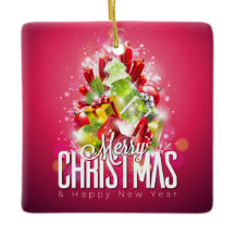 Modern röd julgrafik - illustration