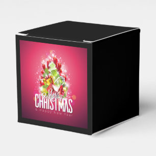 Modern röd julgrafik - illustration presentaskar