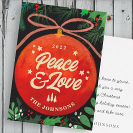 Modern röd julgruksprydnad Botanisk Julkort