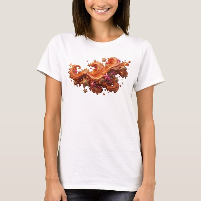 Modern röd JULMAGI Citat T-shirt (Framsida)