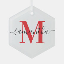 Modern röd monogram