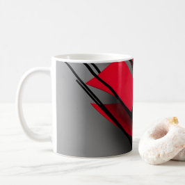 Modern röd och svart abstrakt kaffekopp