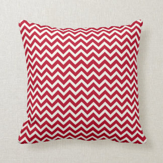 Modern röd och vit Chevron Mönster Kudde