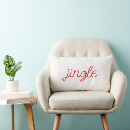 Modern röd och vit julklumbalfyllning lumbarkudde