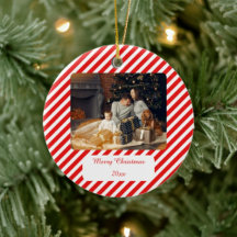 Modern röd och vit strimlad