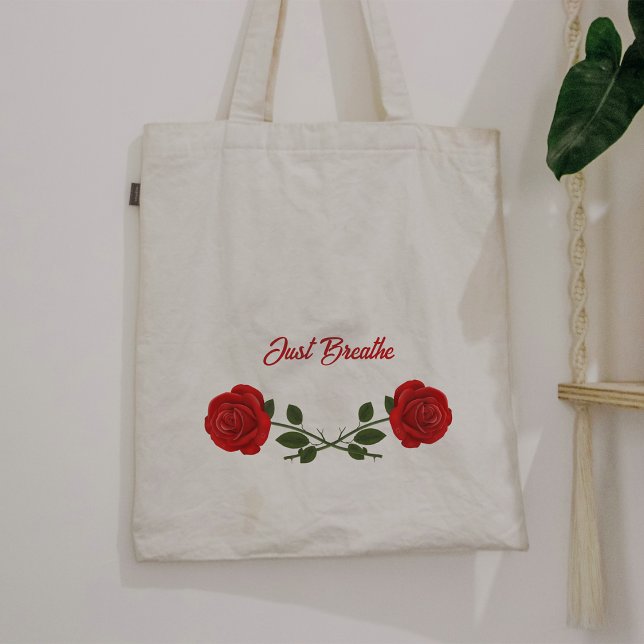 Modern röd ros Tote bags Tygkasse (Modern red rose Tote Bags
)