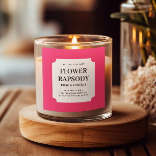 Modern röd rosa ljus produktetikett fyrkantigt klistermärke