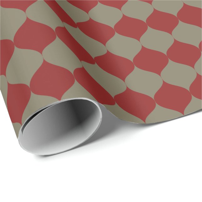 Modern röd salvia jul Ogee  Presentpapper (Rullad Hörn)