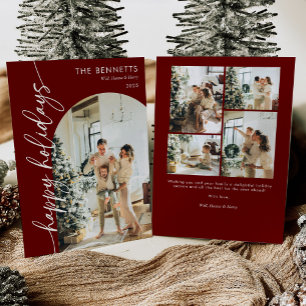 Modern röd skript Glad jul Arkipropp Foto Julkort