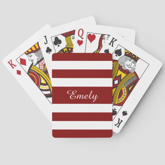 Modern röd skriptnamn casinokort (Baksidan)