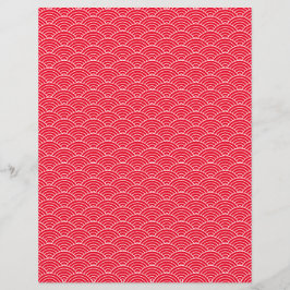 Modern röd svart japansk våg Scrapbookpapper