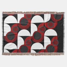 Modern röd, svart och grått i mitten av århundrade filt