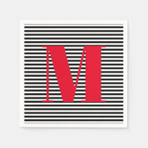 Modern röd svart rand i monogram