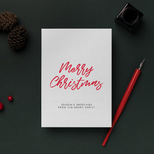 Modern röd typografi God jul-kort