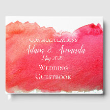 Modern röd vattenfärgskonst bröllop