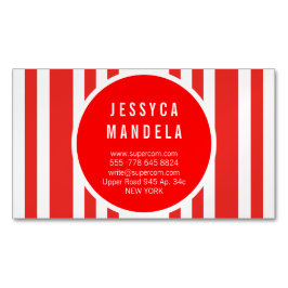 Modern röd visitkortmagnet