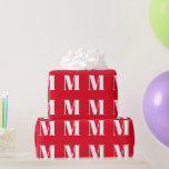 Modern röd vit anpassningsbar - första present presentpapper<br><div class="desc">Modern röd och vit anpassningsbar,  första brev mönster-presentationen,   Papper. Anpassa alla dina presenter med deras enskilda brev,  inledningsvis. Underbar för jul,  helgdagar och födelsedagar</div>
