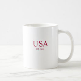 Modern Röd Vit USA Grundad 1776 Kaffemugg