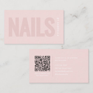 Modern Röda Kind Toner Nagel Tech QR-kod Visitkort