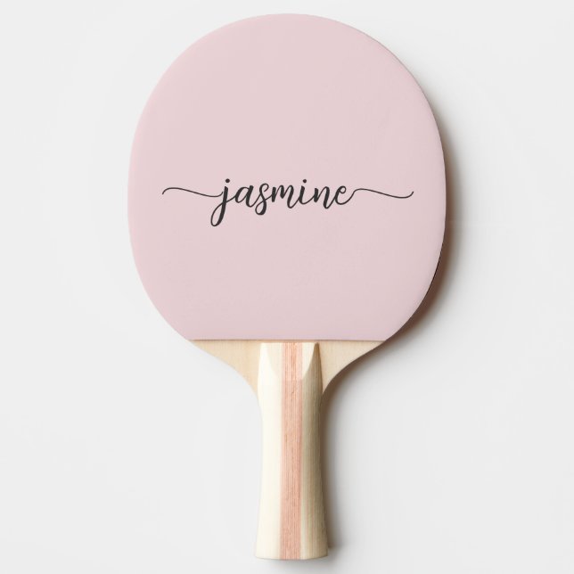 Modern Röda Rosa Anpassat Namn Signatur Skrift Pingisracket (Framsidan)