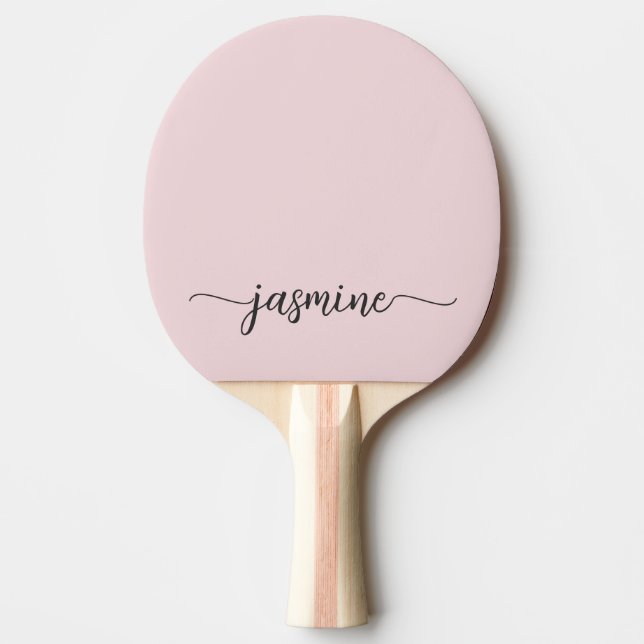 Modern Röda Rosa Anpassat Namn Signatur Skript Pingisracket (Framsidan)