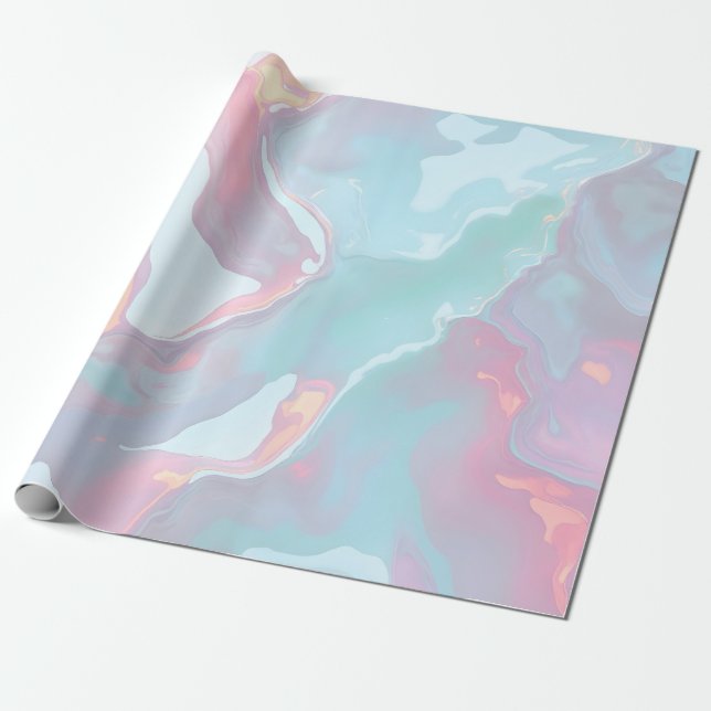 Modern Röda Rosa Mjuk Mint Guld Lyx Kollektion Presentpapper (Utrullad)