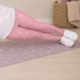 Modern Röda Vattenfärg Rosa Bokstavsmönster Leggings