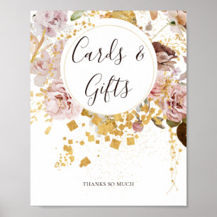 Modern Rödlätt Floral Kort och Presentkort Skylt