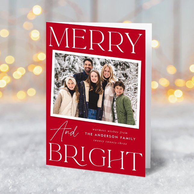 Modern Rödmerry för ögonblicksbild och Bright 2-fo Helgkort (Skapare uppladdad)
