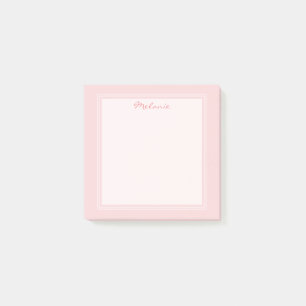 Modern Rödröd Rosa Vit Kant Script Post-it Block
