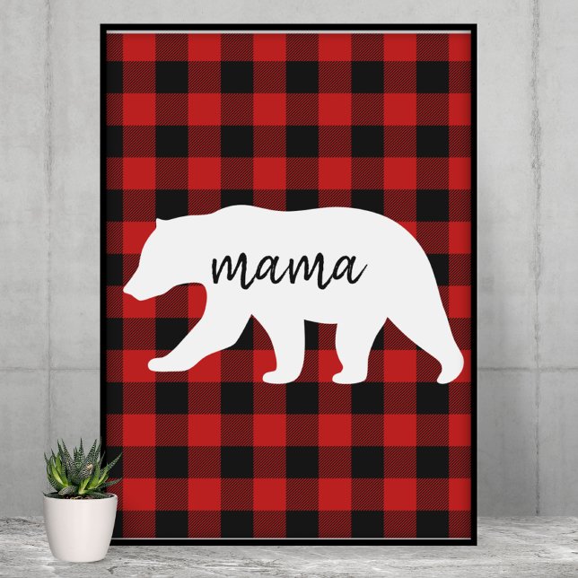 Modern rödspättad och vit Mamma Poster (Skapare uppladdad)