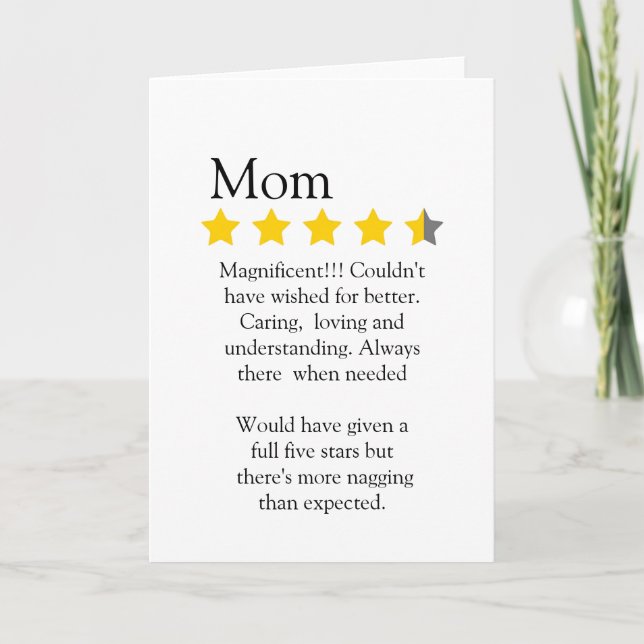 Modern, Rolig, 4 stjärnors Mamma betyg och recensi Kort (Framsida)