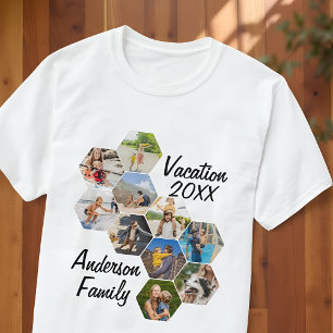 Modern rolig anpassad 9 bilder kollage familjefoto t shirt