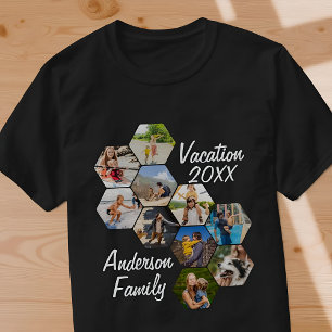 Modern rolig anpassad 9 bilder kollage familjefoto t shirt