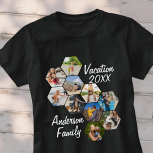 Modern rolig anpassad 9 bilder kollage familjefoto t shirt