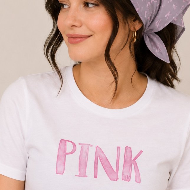 Modern Rolig Bleka Akvarell Rosa  T Shirt (Skapare uppladdad)