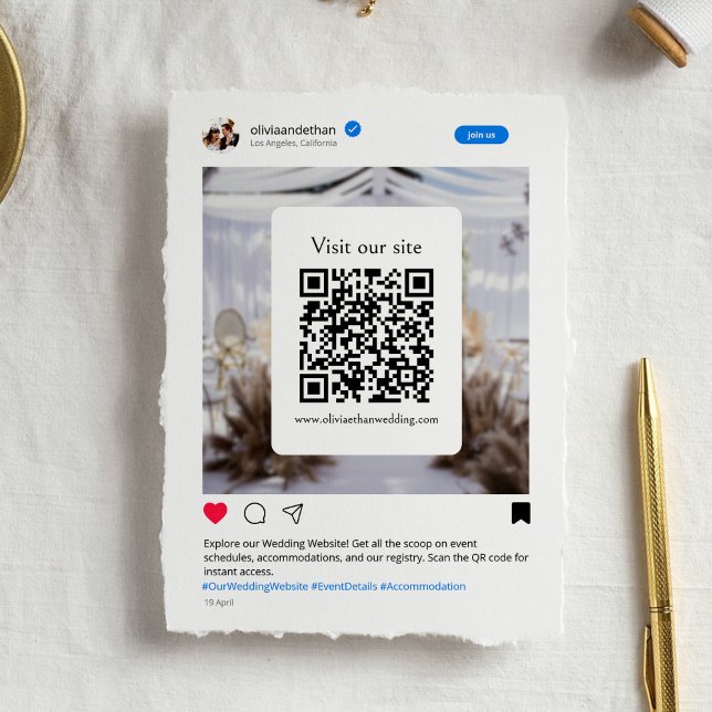 Modern Rolig Bröllopswebbplats för Sociala Medier Tilläggskort (Skapare uppladdad)