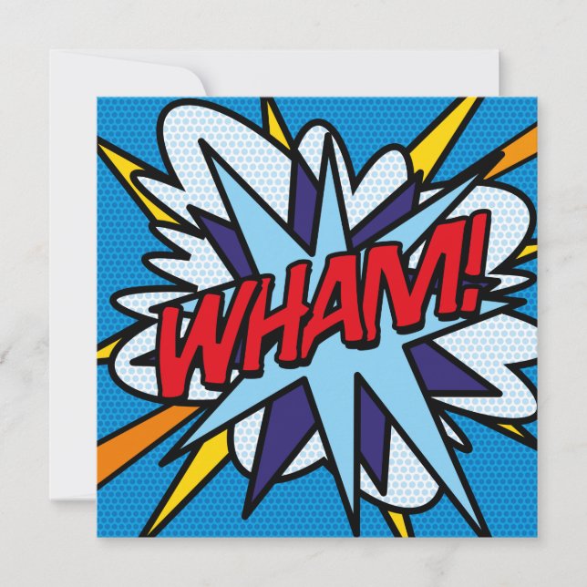 Modern Rolig Färgrik Serietidning Inbjudningar (Framsida)