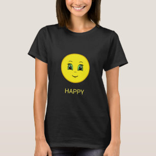 Modern Rolig Glad Sol Ansikte T Shirt