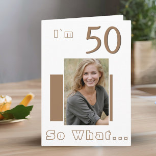 Modern Rolig Inspirerande 50-års Födelsedagsfoto Kort