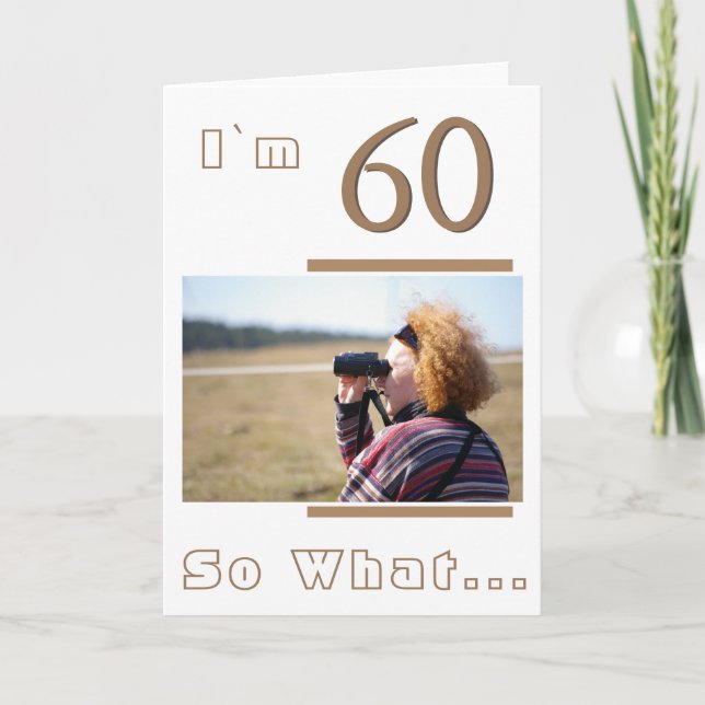 Modern Rolig Inspirerande 60-års Födelsedagsfoto Kort (Framsida)
