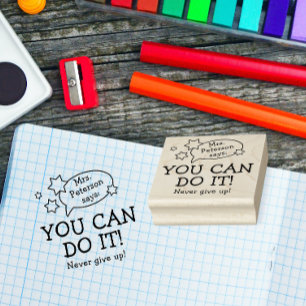 Modern Rolig Lärare Motivation Tillbaka Till Skola Stämpel