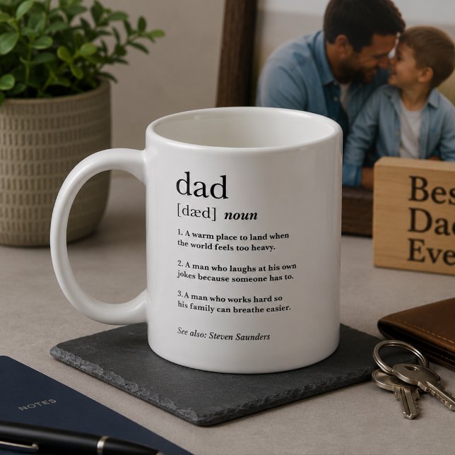Modern Rolig Pappa Definition Fars Dag Present Kaffemugg (Skapare uppladdad)