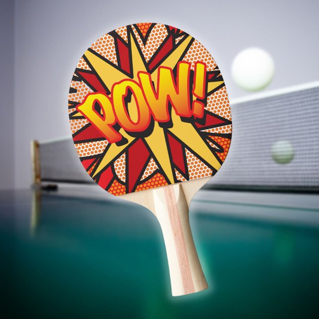 Modern rolig POW-serietidning Popkonst Pingisracket (Skapare uppladdad)