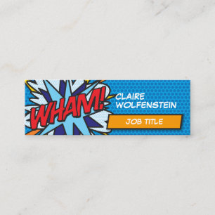 Modern rolig serietidning WHAM Mini Visitkort