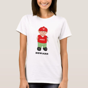 Modern rolig stickad serie T-Shirt