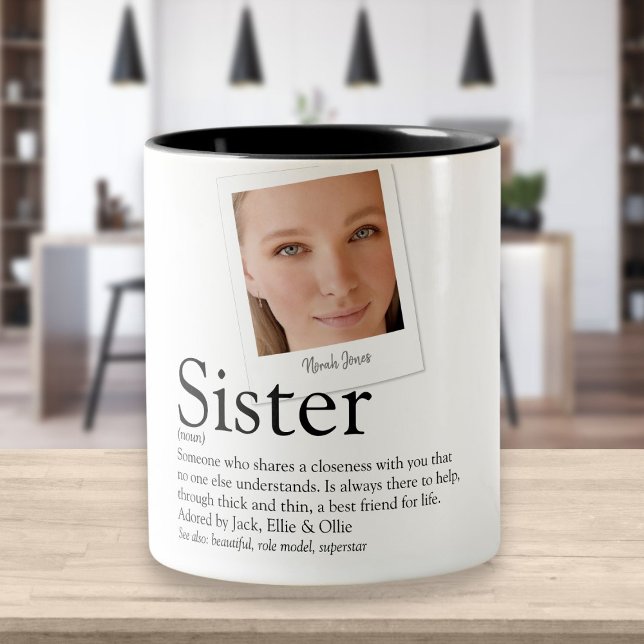 Modern Rolig Systrar Definition Foto Två-Tonad Mugg (Skapare uppladdad)